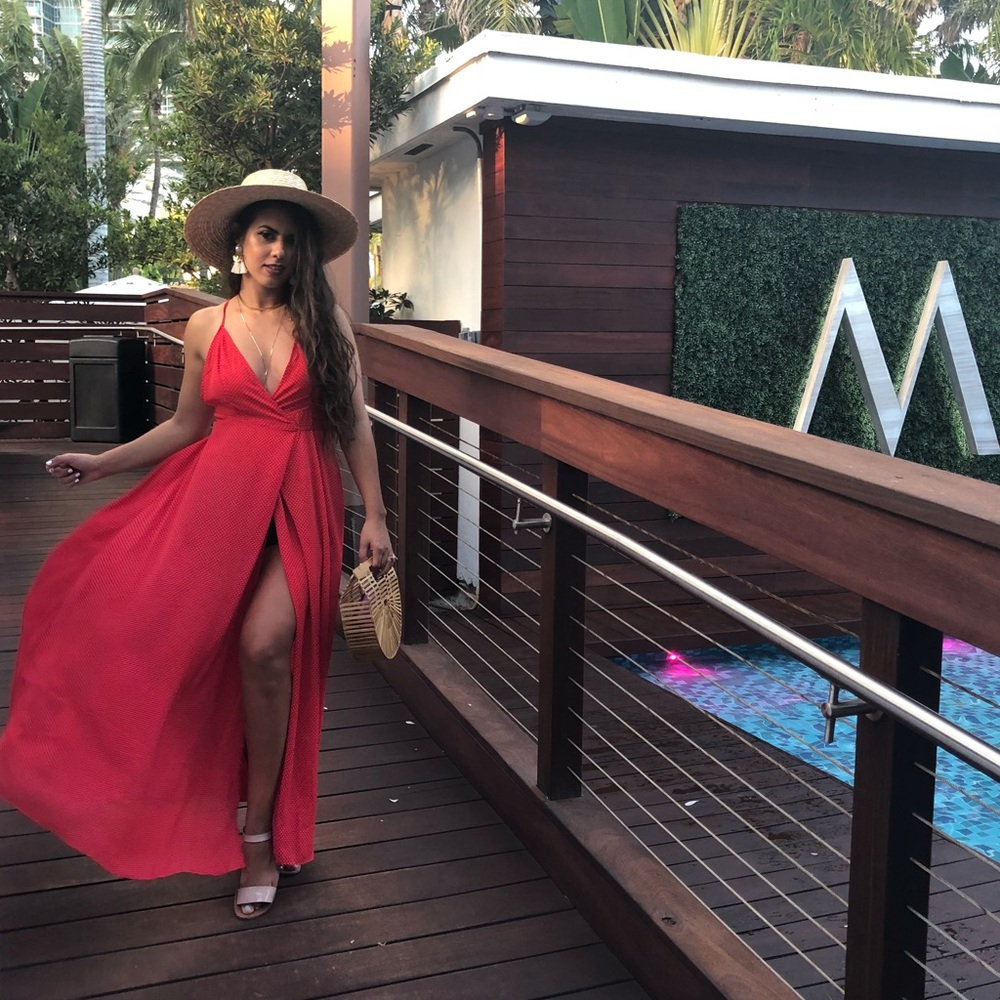 Red flowy Dress